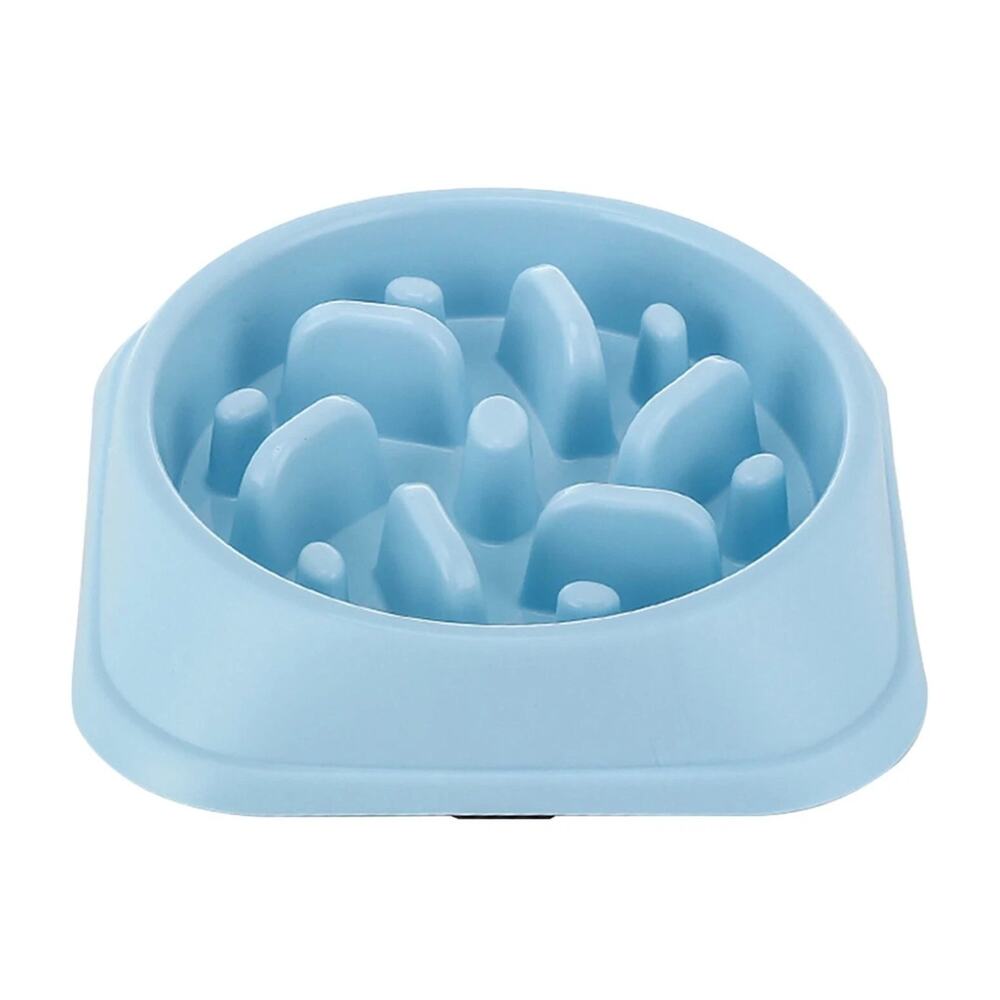 Baby Blue Color Anti Choke Slow Feeder / Food Dish for Pet Dog Cat - VGUC